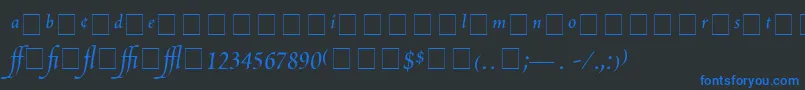 ScriptoriaProSsi Font – Blue Fonts on Black Background
