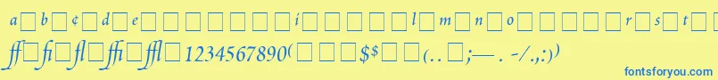 Czcionka ScriptoriaProSsi – niebieskie czcionki na żółtym tle