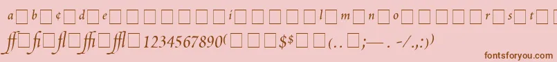 Police ScriptoriaProSsi – polices brunes sur fond rose