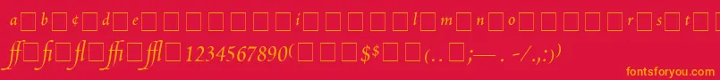 ScriptoriaProSsi Font – Orange Fonts on Red Background