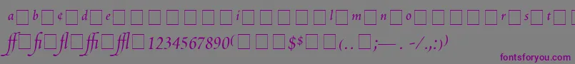 ScriptoriaProSsi Font – Purple Fonts on Gray Background