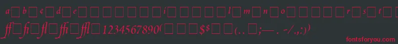 ScriptoriaProSsi Font – Red Fonts on Black Background