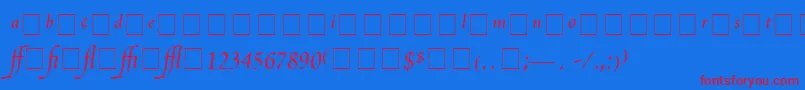 ScriptoriaProSsi Font – Red Fonts on Blue Background