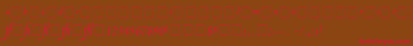 ScriptoriaProSsi Font – Red Fonts on Brown Background