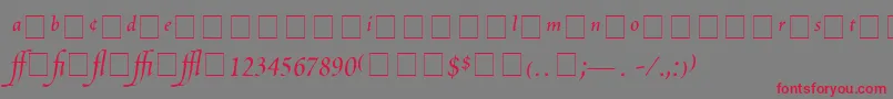ScriptoriaProSsi Font – Red Fonts on Gray Background