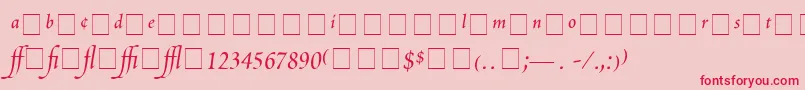 ScriptoriaProSsi Font – Red Fonts on Pink Background