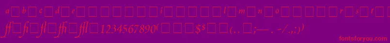 ScriptoriaProSsi Font – Red Fonts on Purple Background