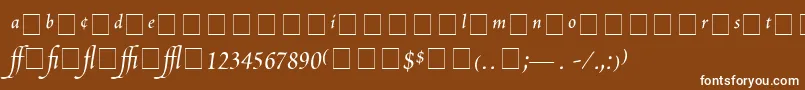 ScriptoriaProSsi-Schriftart – Weiße Schriften auf braunem Hintergrund