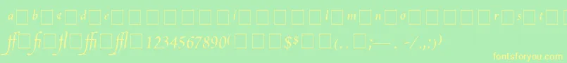 ScriptoriaProSsi Font – Yellow Fonts on Green Background
