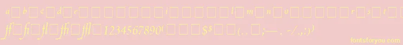 ScriptoriaProSsi Font – Yellow Fonts on Pink Background