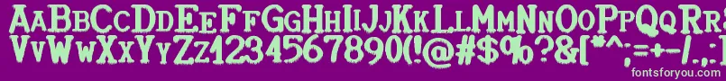 フォントWindyDay – 紫の背景に緑のフォント
