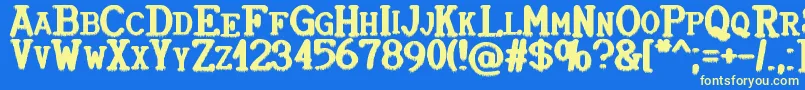 フォントWindyDay – 黄色の文字、青い背景