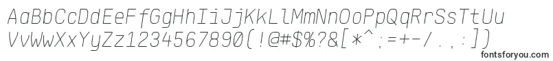 KlartextMonoThinItalic-fontti – Fontit Microsoft Wordille
