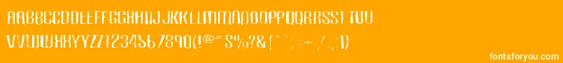 Carbonblockgaunt-Schriftart – Weiße Schriften auf orangefarbenem Hintergrund