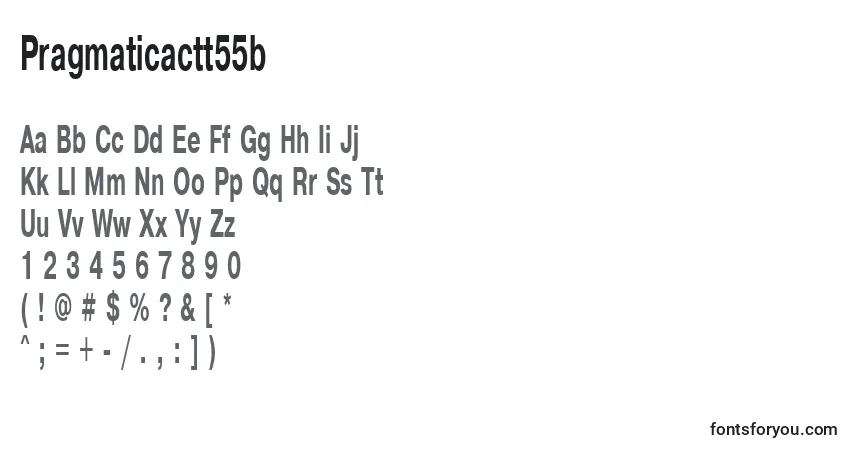 Шрифт Pragmaticactt55b – алфавит, цифры, специальные символы