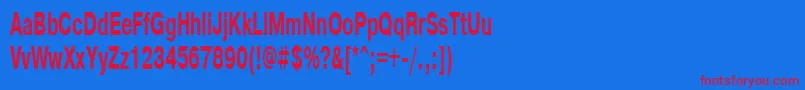 Pragmaticactt55b Font – Red Fonts on Blue Background