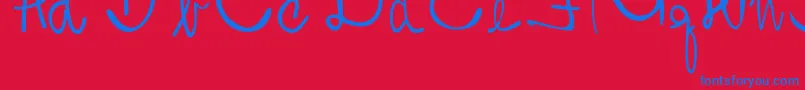 Shiprezotto Font – Blue Fonts on Red Background