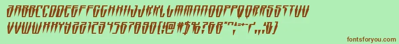 Swordtoothexpandital Font – Brown Fonts on Green Background