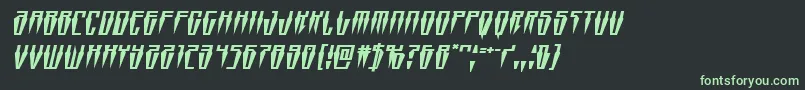 Swordtoothexpandital Font – Green Fonts on Black Background