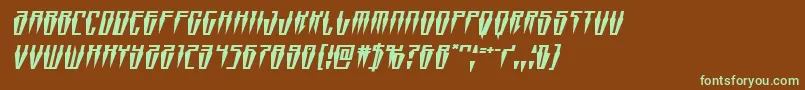 Swordtoothexpandital Font – Green Fonts on Brown Background