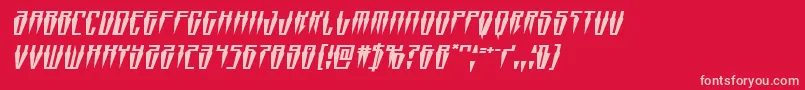 Swordtoothexpandital Font – Pink Fonts on Red Background