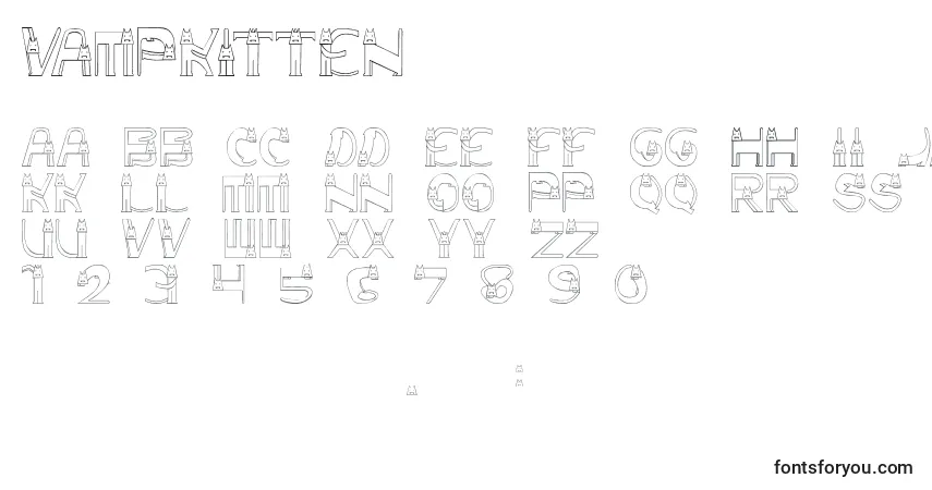 Czcionka VampKitten – alfabet, cyfry, specjalne znaki