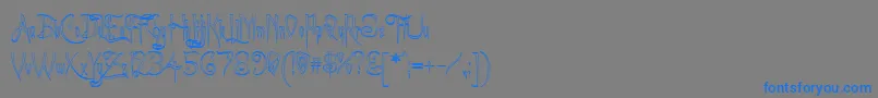 フォントACharmingFontOutline – 灰色の背景に青い文字