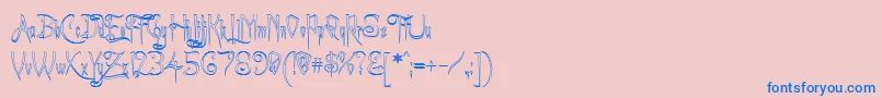 ACharmingFontOutline Font – Blue Fonts on Pink Background