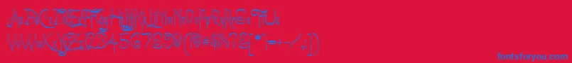 Police ACharmingFontOutline – polices bleues sur fond rouge