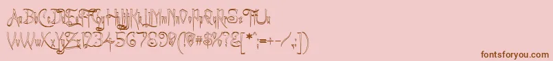 ACharmingFontOutline Font – Brown Fonts on Pink Background