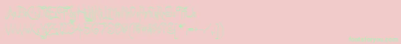 ACharmingFontOutline Font – Green Fonts on Pink Background