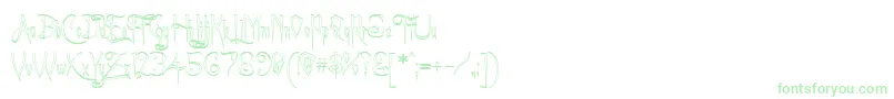 ACharmingFontOutline Font – Green Fonts on White Background