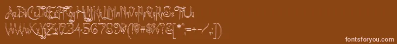 ACharmingFontOutline Font – Pink Fonts on Brown Background