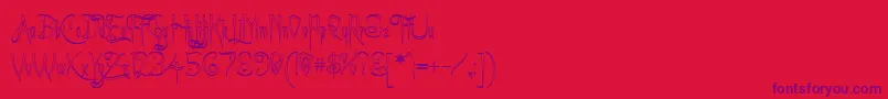 ACharmingFontOutline Font – Purple Fonts on Red Background