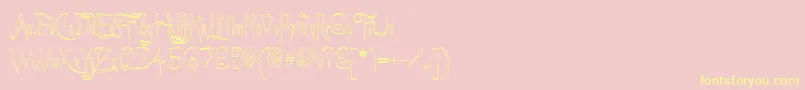 ACharmingFontOutline Font – Yellow Fonts on Pink Background