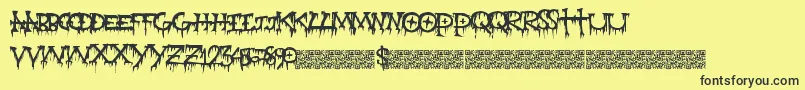 Gravepain Font – Black Fonts on Yellow Background