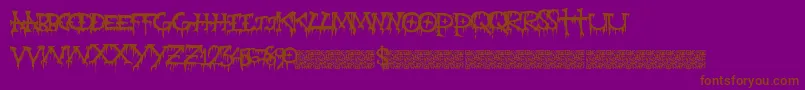 Gravepain Font – Brown Fonts on Purple Background