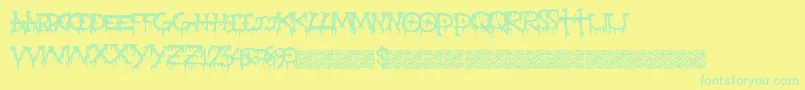 Gravepain Font – Green Fonts on Yellow Background