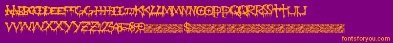 Gravepain Font – Orange Fonts on Purple Background