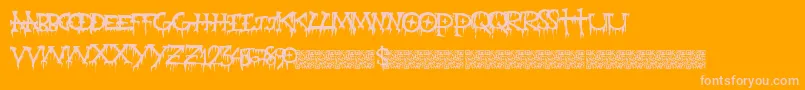 Gravepain Font – Pink Fonts on Orange Background