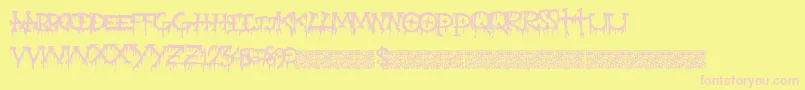 Gravepain Font – Pink Fonts on Yellow Background