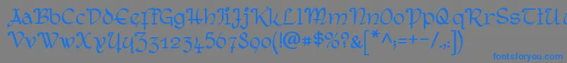 RostockKaligraph Font – Blue Fonts on Gray Background