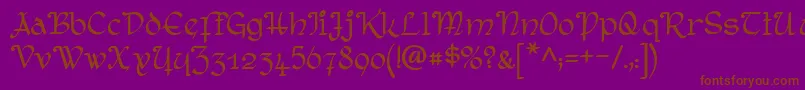 RostockKaligraph Font – Brown Fonts on Purple Background