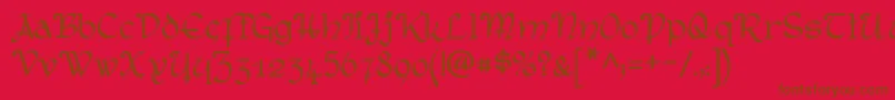 RostockKaligraph Font – Brown Fonts on Red Background