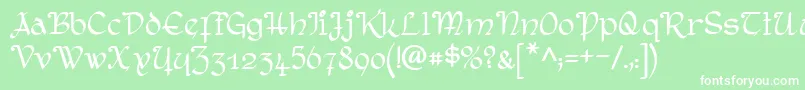 RostockKaligraph Font – White Fonts on Green Background