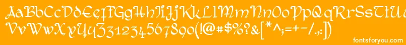 RostockKaligraph Font – White Fonts on Orange Background