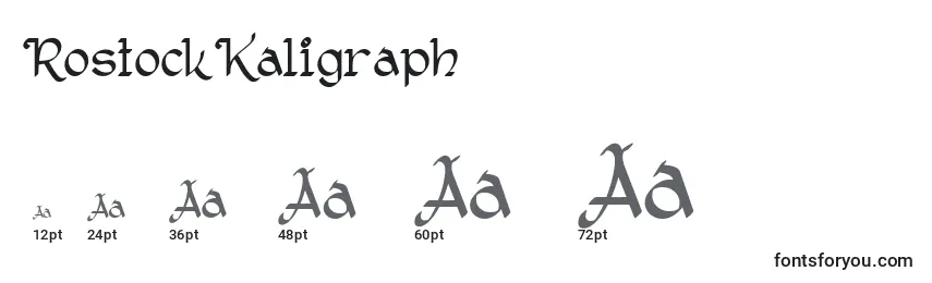 Размеры шрифта RostockKaligraph