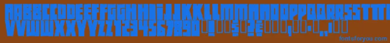 Beethovenrough Font – Blue Fonts on Brown Background