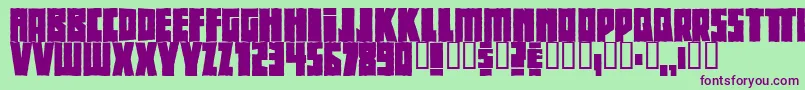 Beethovenrough Font – Purple Fonts on Green Background