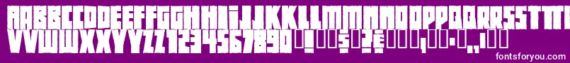 Fonte Beethovenrough – fontes brancas em um fundo violeta